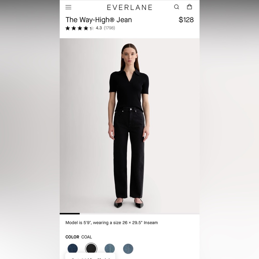 Everlane The Way High Jean size 25 like new!